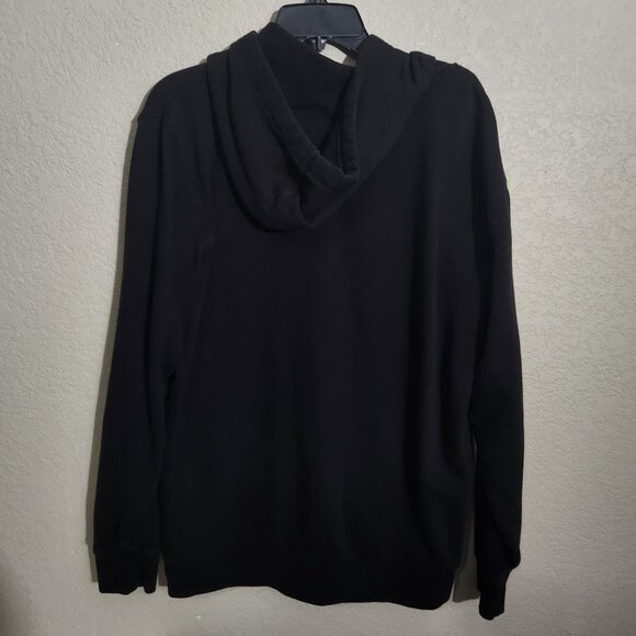 Vans Black Hoodie Medium Mens Skull & Flower Graphic Goth Skater - Picture 4 of 11